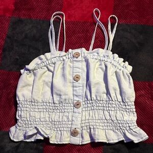 Stylish White Button-Up Crop Top